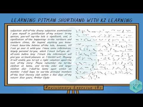 Pitman Shorthand - Revisionary Exercise (B) Dictation (80 WPM) - KZ Learning