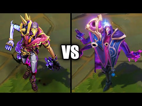 Soul Fighter Jhin vs Dark Cosmic Jhin Skins Comparison (League of Legends)