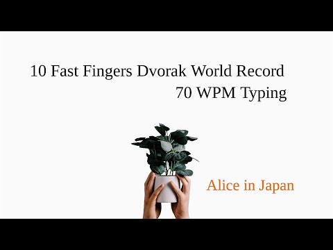 10 Fast Fingers Dvorak World Record - 70 WPM Typing