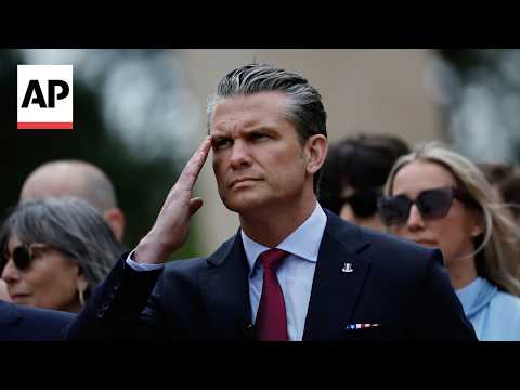 US Defence Secretary Hegseth at D-Day ceremony in France