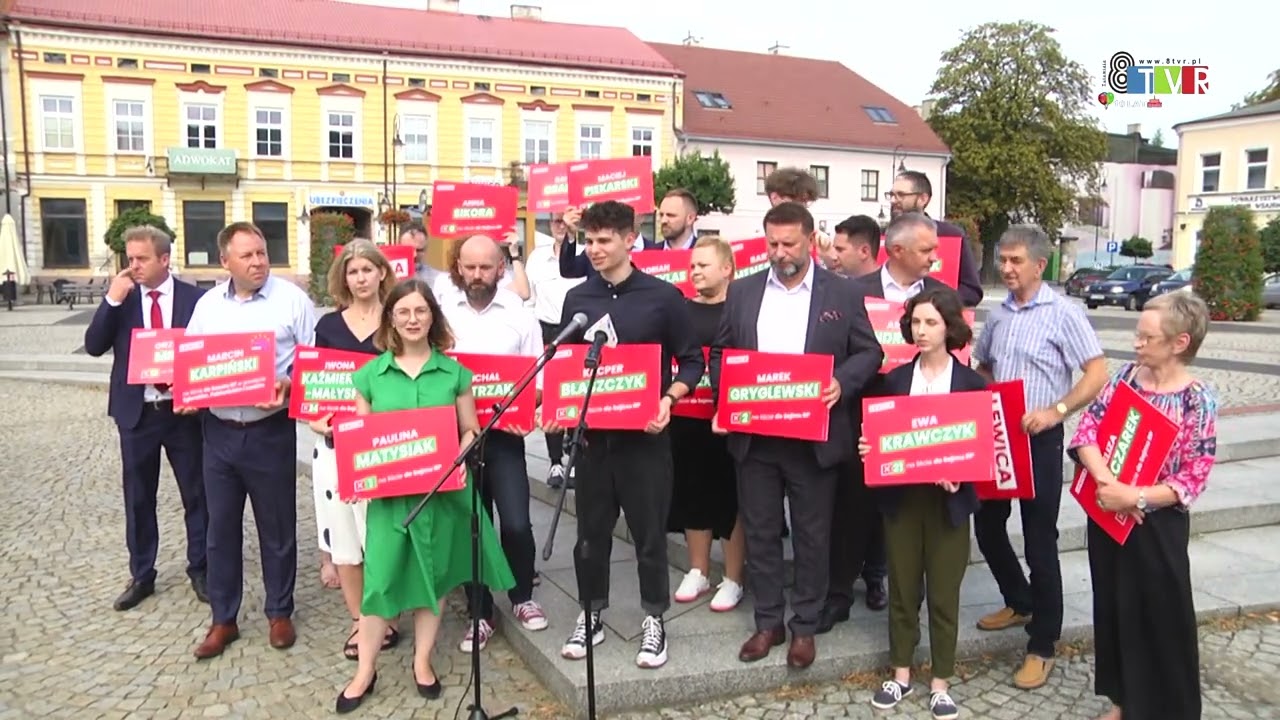 Kandydaci Lewicy do Sejmu RP na Rynku w Sieradzu  z okręgu numer 11