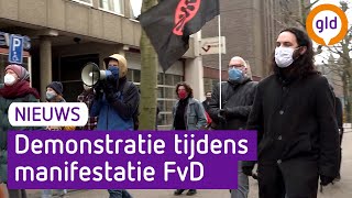 Demonstratie tijdens manifestatie Forum voor Democratie in Nijmegen | Omroep Gelderland