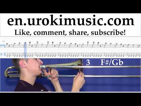 How to Play Trombone The Pink Panther - Theme Song Tabs Part#1 exercises, scales um-i352