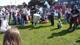 Drumming at Ballycastle, Co. Antrim Northern Ireland.