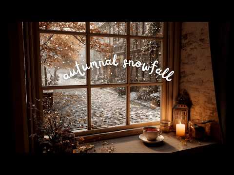 Snow Ambience ❄️ Fireplace Sound & Window View for a Cozy Winter
