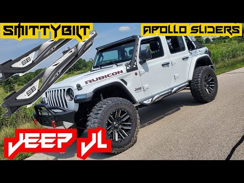 Jeep JL Wrangler Unlimited Rock Sliders With Step - Smittybilt Apollo