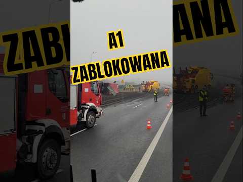 Wywrotka blokuje A1 na 2km w stronę Gorzyczek | Utrudnienia na trasie #transport  #news