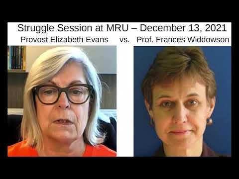 Struggle Session at MRU: Frances Widdowson Firing
