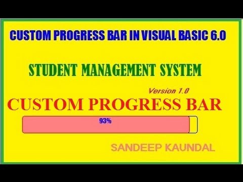 Custom Progress Bar with percentage completed on Splash Screen  using VB 6.0 -quick and easy Video