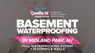 Watch video: Full Basement Waterproofing  + Flooring &...