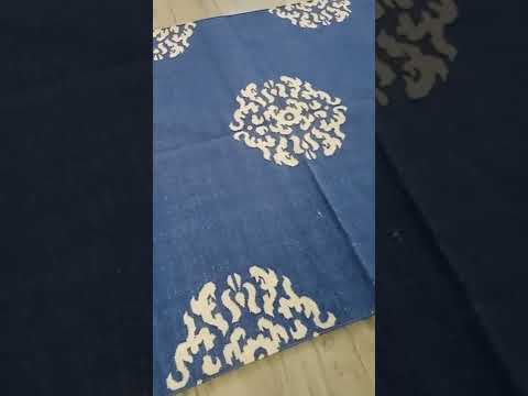 Blue Cotton Durries, Mandala Cotton Punja Dhurrie Area Rugs