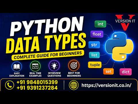 Commonly Used Data Types in Python | Python Tutorial for Beginners | int, float, string, list, tuple