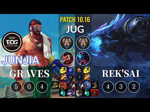 EDG JunJia Graves vs Rek'Sai Jungle - KR Patch 10.16