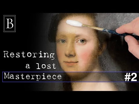 Restoring a lost Masterpiece Part 2, removing varnish from old paintings #satisfying