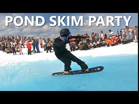 Epic Pond Skim Snowboard Party on Whistler Mountain