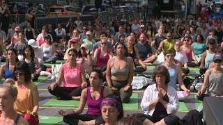 Yoga Day: Serenity at New York’s Times Square