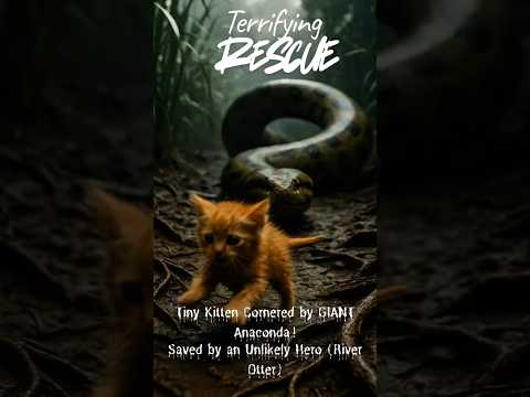 Giant Otter Saves Kitten from Anaconda Attack | Incredible Rainforest Animal Rescue Caught on Camera