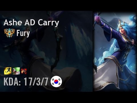 Ashe AD Carry vs Corki - Fury - KR Challenger Patch 6.14