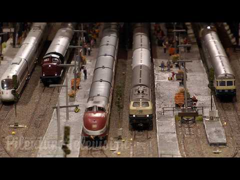 German Model Railway Layout HO Scale Constructed with High Level of Detail and Overwhelming Accuracy