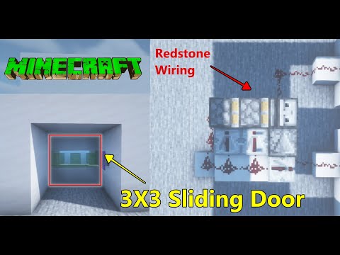 Game Content - How to make 3x3 Sliding door in Minecraft | Redstone Build Hacks #slimedoor #slidingdoor #minecraft