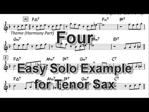 Four (By Miles Davis) - Easy Solo Example for Tenor Sax