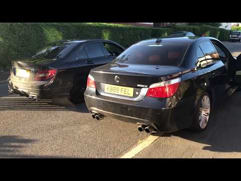 ! DIRTY ! Mercedes C63 AMG vs BMW 550i Exhaust Sound