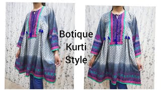 How To Make Boutique Style Kurti /Cutting and Stit