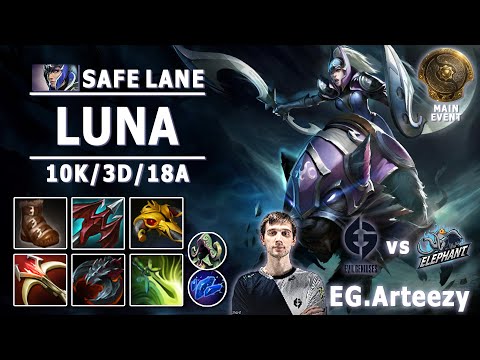 TI 10 | EG.Arteezy | Luna Carry | Evil Geniuses vs Elephant | Main Event | TI Player View