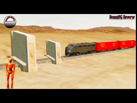 Trains vs End Wall Crashes Reverse - BeamNG Drive