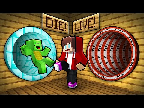 JJ and Mikey Choose the Right Tunnel : Die or Live Battle in Minecraft Maizen!
