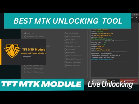 TFT MTK Module the Best FREE Mediatek  Unlocking tool. Factory reset, FRP Reset and MI Bypass.
