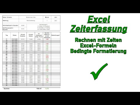 Zeiterfassung/Stundenzettel/Arbeitsnachweis in Excel - [DOWNLOAD!]