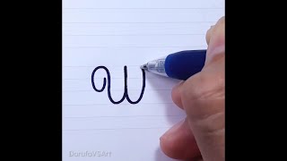 How to Write Letter W w in Cursive Writing for Beginners | French Cursive Handwriting
