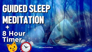 Guided Sleep Meditation (Fall Asleep)  with 8 Hour Timer Alarm (Female Voice)