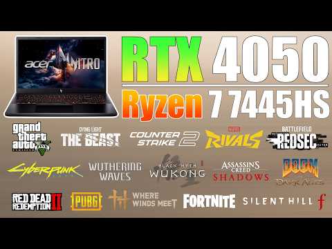 Acer Nitro V15 : RTX 4050 + Ryzen 7 7445HS - New 15 Games Tested
