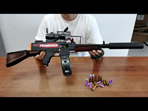 Thompson Auto Shell Ejection Soft Bullet Toy Gun Unboxing 2023