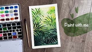Watercolor tutorial 🎨 Tropical design🪴