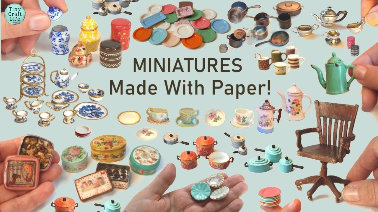 LOADS Of Handmade PAPER Miniatures 💤CALMING MUSIC #CardstockCreations #PaperCrafting #PaperArtistry