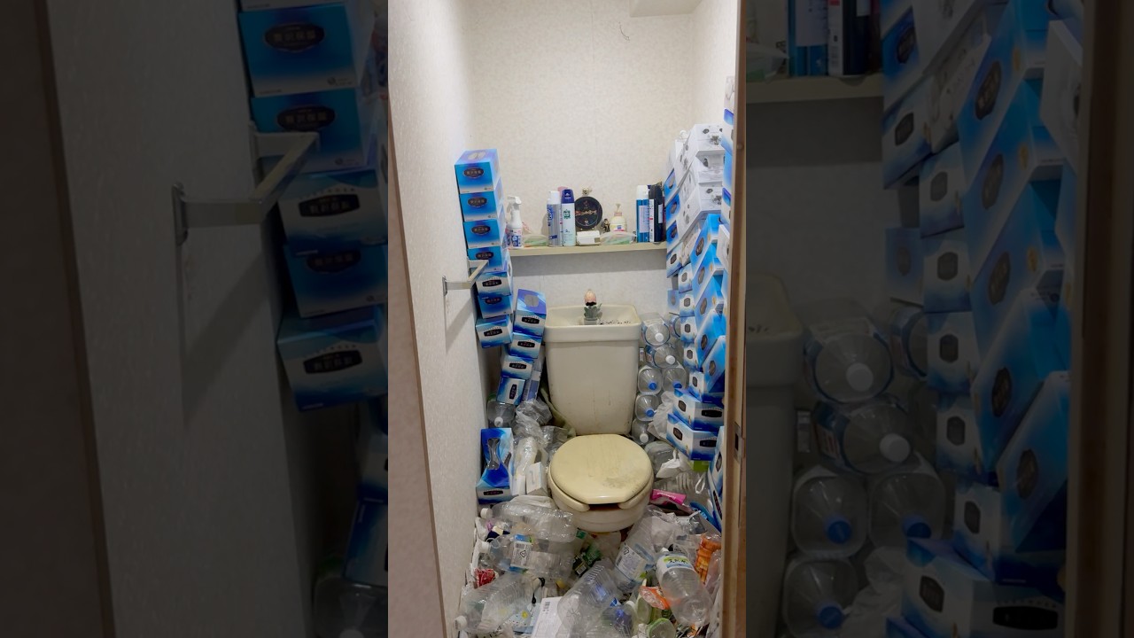 【悲劇】トイレのドアを開けたら…ティッシュの山が雪崩を起こした