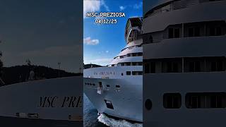 MSC PREZIOSA navio 04/12/25 cruzeiro saindo santos  @cruzeiros2025 ship  #drone #shorts
