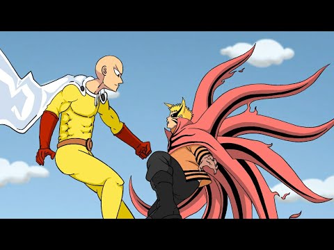 Naruto mode baryon vs Saitama | aunimation |