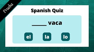 Spanish Quiz for Beginners  Nouns and Articles