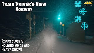4K CABVIEW: Howling winds and HEAVY snow! 🌨️�