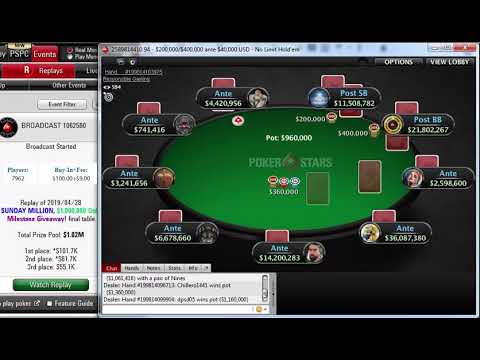 Replay |"sica26" Final table PokerStars $109 SUNDAY MILLION $1M Gtd Milestone Giveaway! Apr 28, 2019