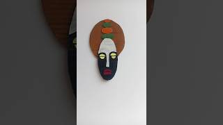 African mask 🎭 part -2 #craft #creative #craftideas #cardboard #walldecor #trending #viral #forkids