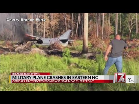 Officials: NC pilot ejected safely before military plane crash near