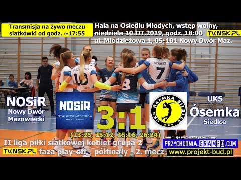 tv.nsk.pl 2019-03-10 NOSiR Nowy Dwór Mazowiecki vs UKS Ósemka Siedlce 3:1 skrót