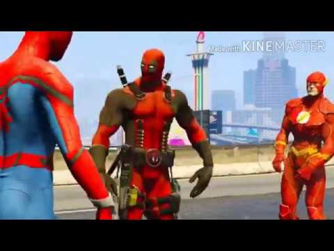 FLASH VS SPIDERMAN VS DEADPOOL || GTA V || BY AVENGERS FANS