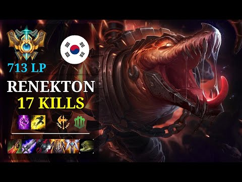 Renekton Top vs Gangplank - 17 kills - Sry Chick King KR Challenger (713 LP) Patch 10.21