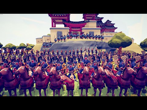 200x Korean soldier siege enemy castle - Totally Accurate Battle Simulator TABS